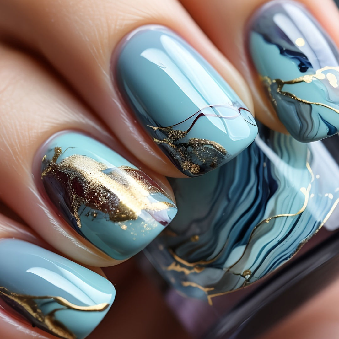 Artistic Marble Effect Nail Design Kalsten