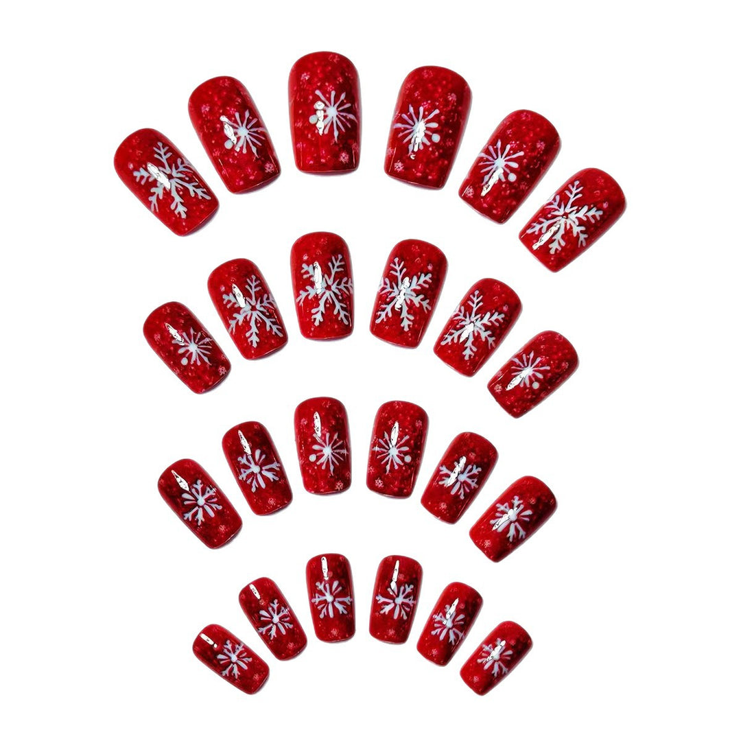 Snowflake Design Acrylic Nail Art Kalsten