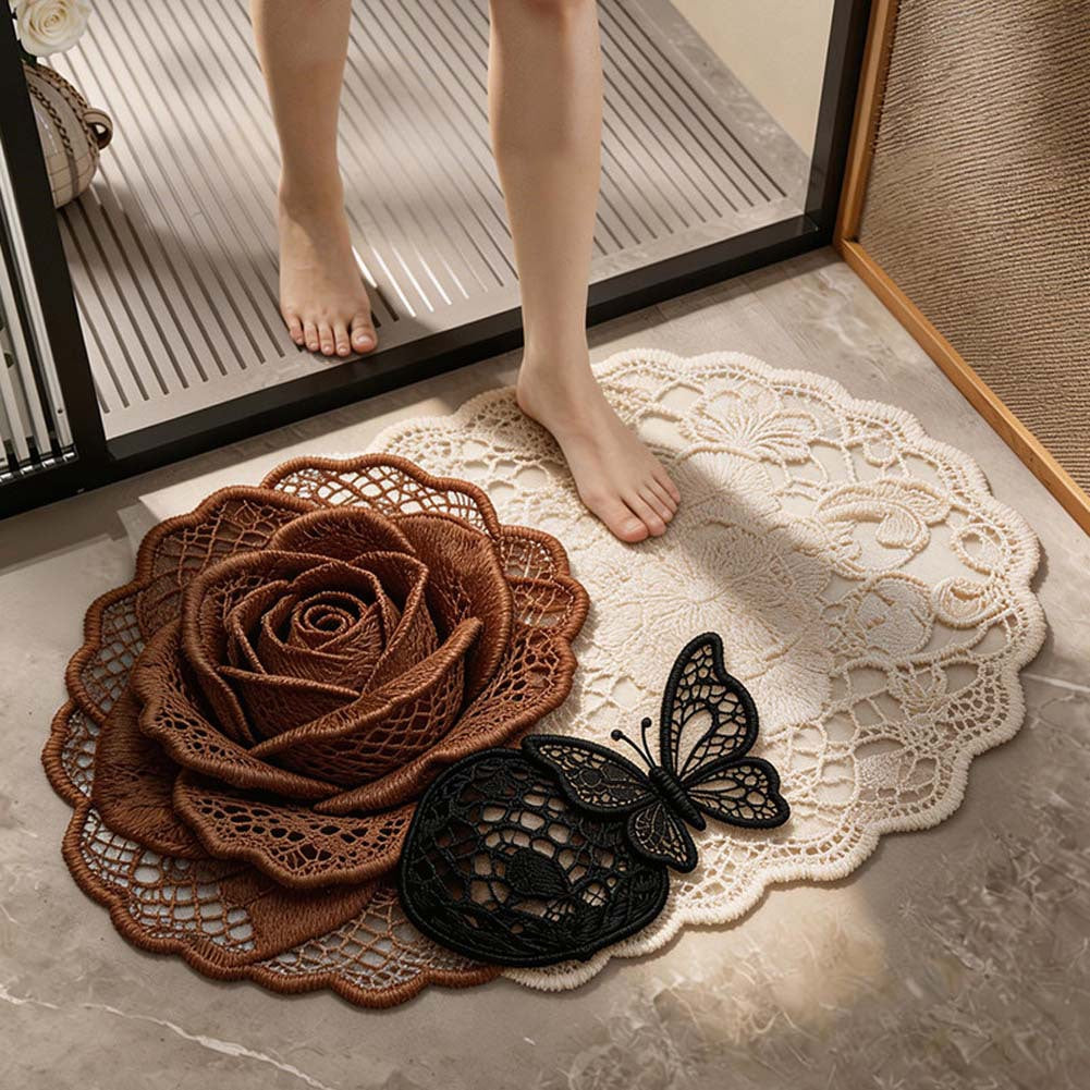 Floral Design Decorative Bath Mat