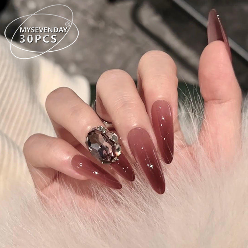Ombre Stiletto Press-On Nails with Rhinestone Accents Kalsten
