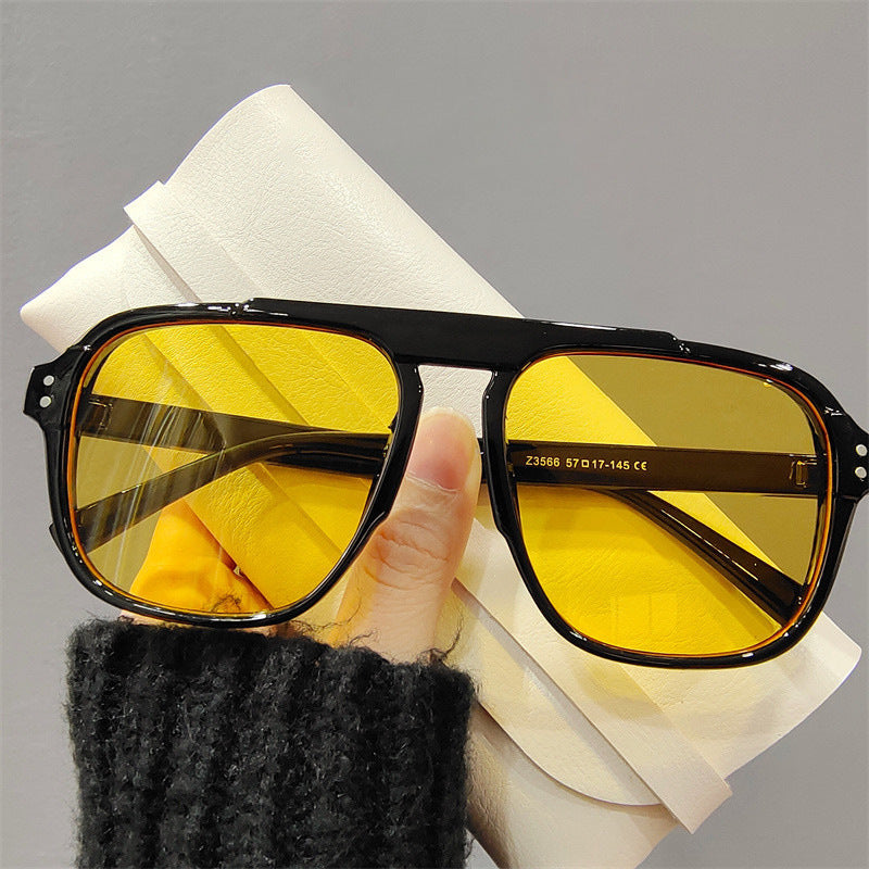 Ladies geometric sunglasses with polarized yellow lenses Kalsten
