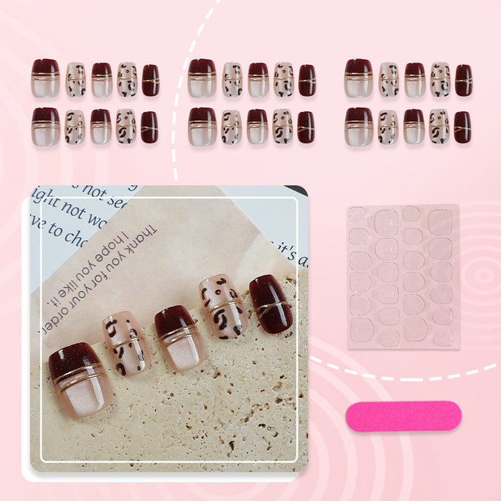 Artistic Gemstone-Studded Press-On Nails