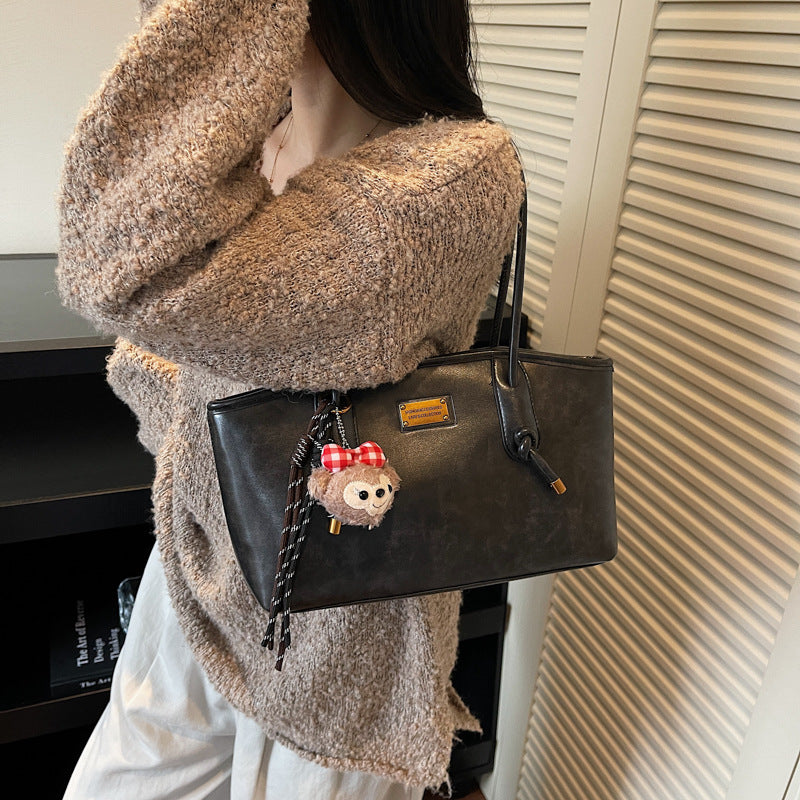 Classic Structured Leather Tote Bag Kalsten