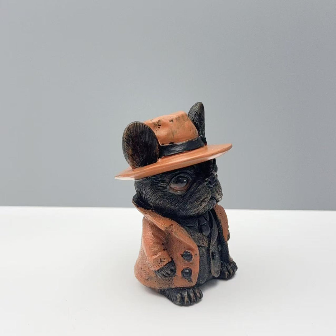 Decorative figure French Bulldog in suit Kalsten