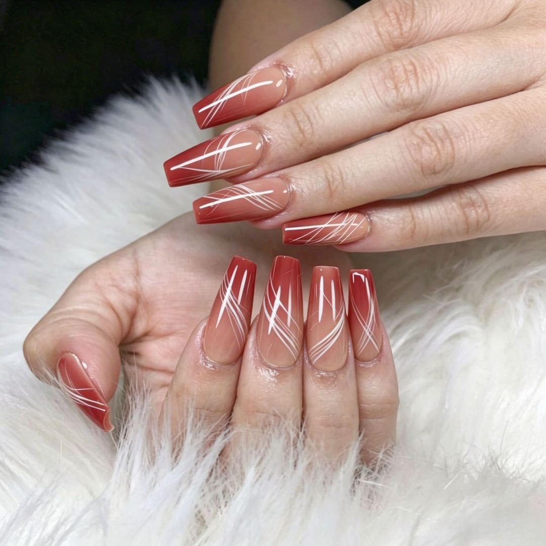 Artificial nails with modern geometric designs Kalsten