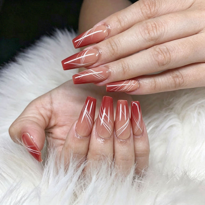 Artificial nails with modern geometric designs Kalsten