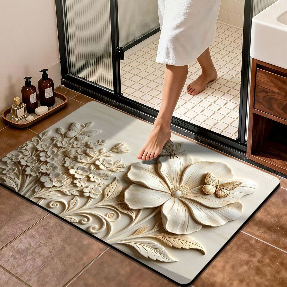 Premium Floral Design Bath Mat Kalsten