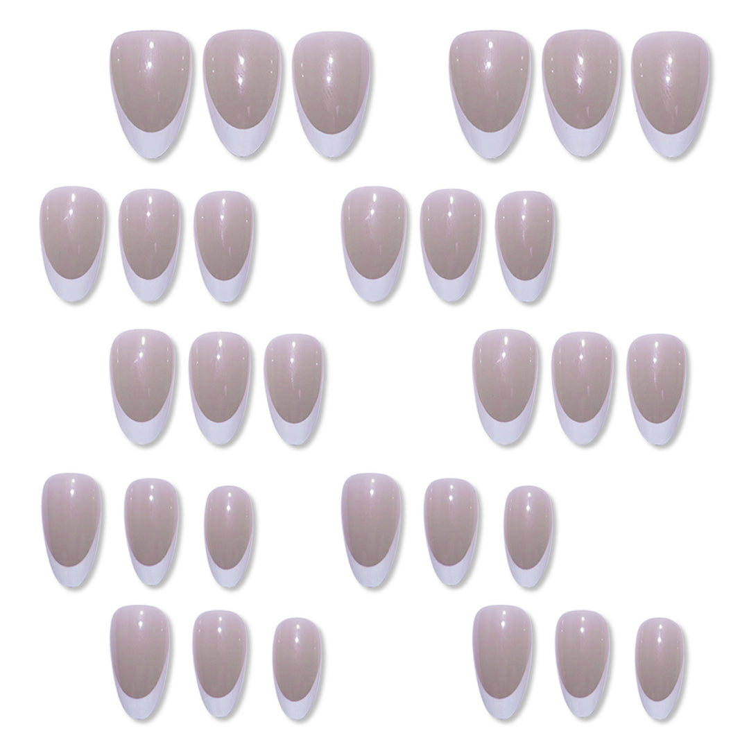 Elegant Press-On Nail Set with French Tip Design