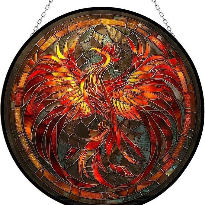Stained Glass Phoenix Wall Art Kalsten