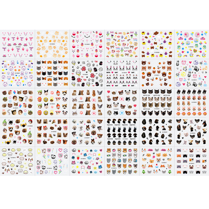 Cat Themed Nail Art Decals
