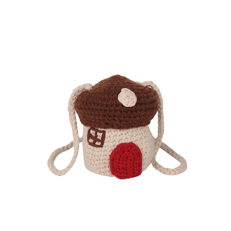 Crochet House-Themed Mini Backpack