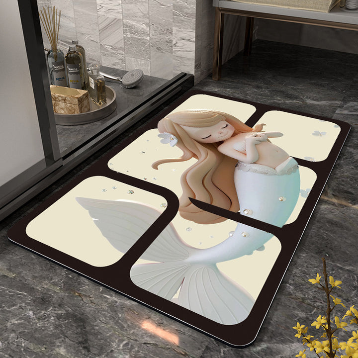 Playful Bear-Themed Plush Bath Mat Kalsten