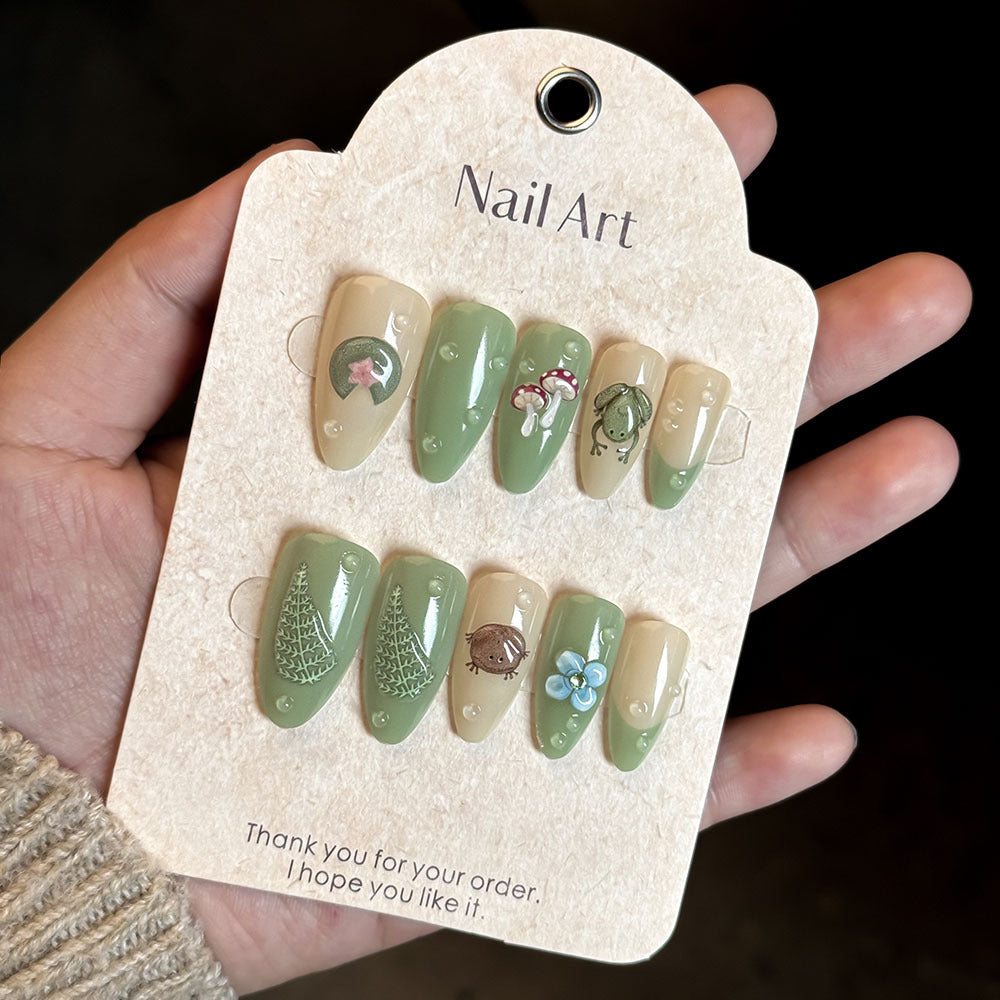 Nature-Themed Artistic Press-On Nails Kalsten