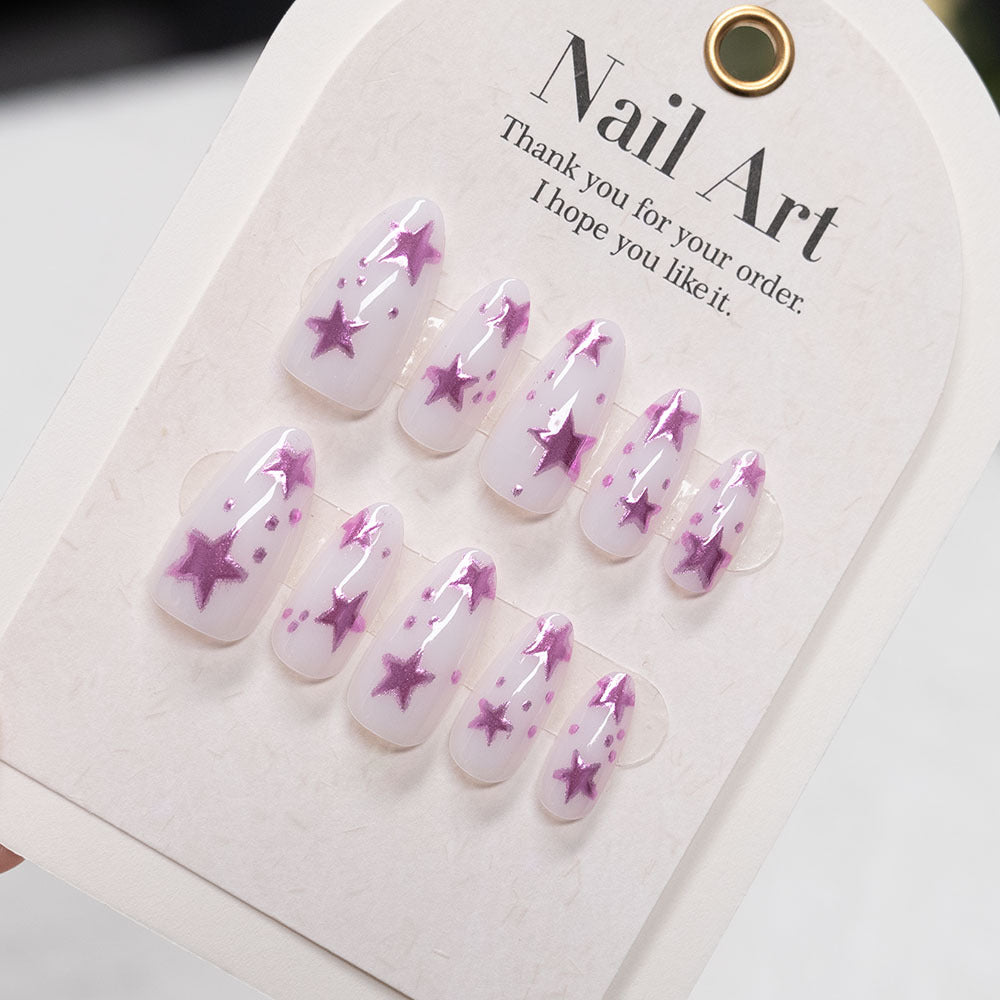 Stylish Star-Embellished Press-On Nails