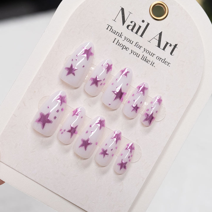 Stylish Star-Embellished Press-On Nails