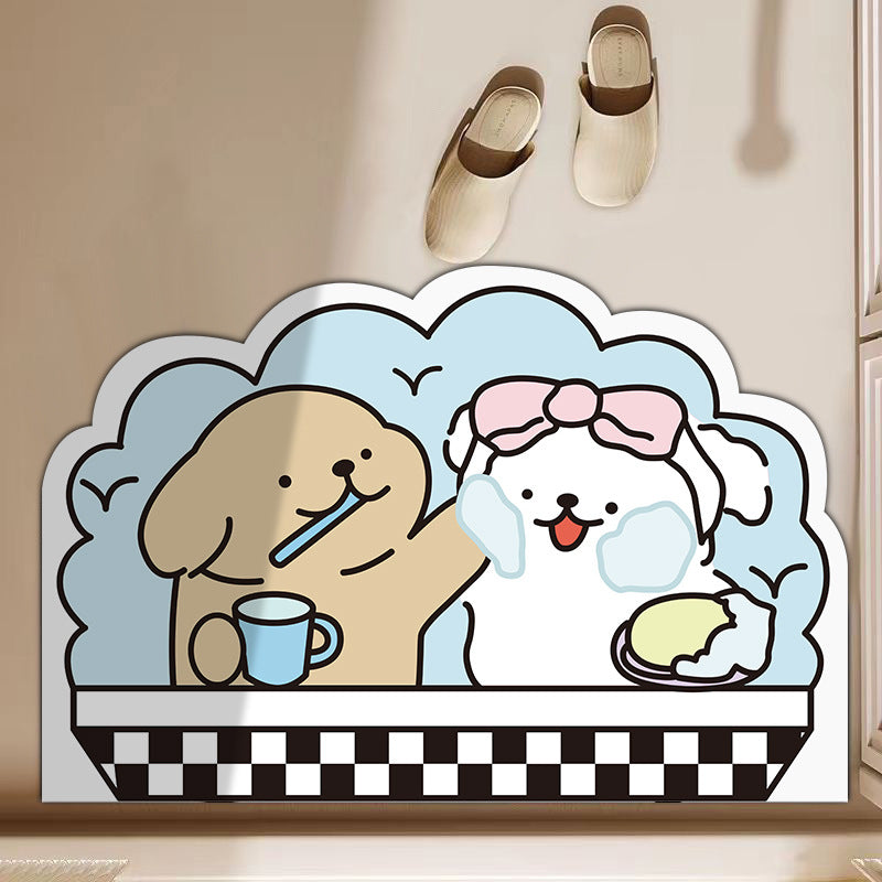 Cartoon-Themed Bathroom Mat