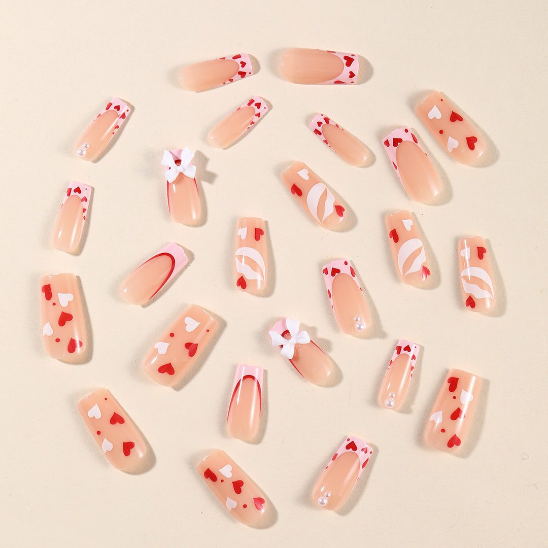 Creative 3D Heart and Bow Nail Art Extensions Kalsten