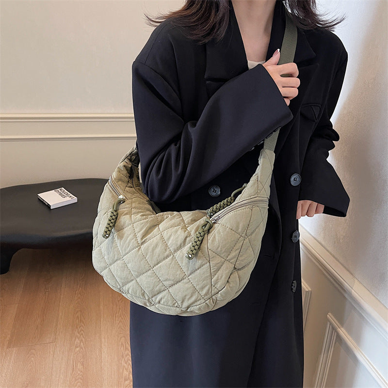 Quilted Soft Fabric Hobo Handbag Kalsten