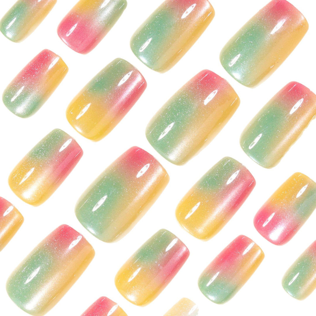 Artificial Nail Set with Shimmering Ombre Effect Kalsten