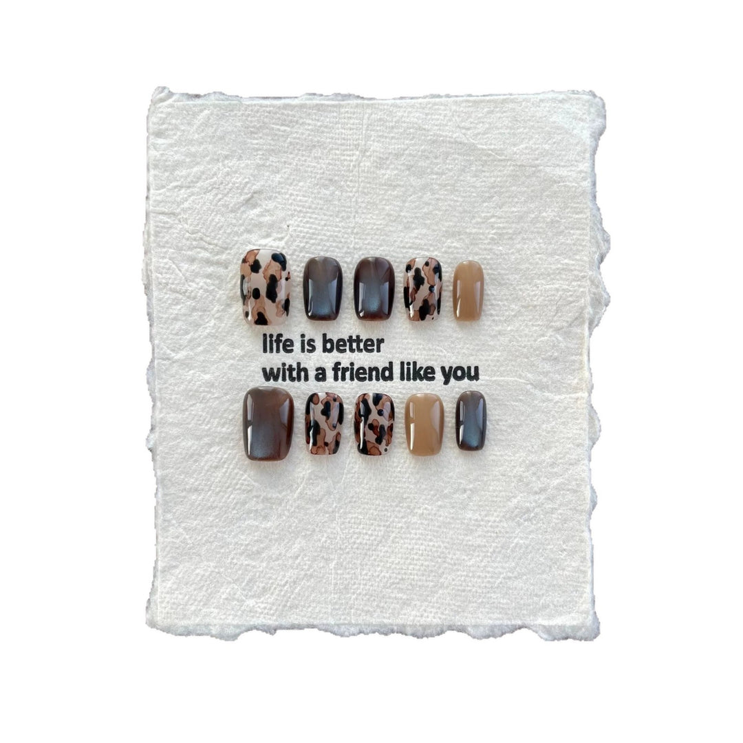 Artistic Leopard Print Press-On Nails