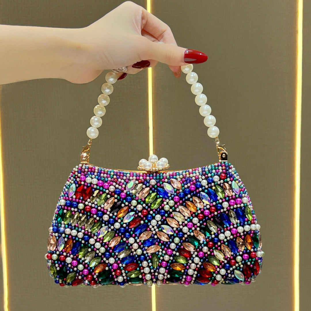Decorative Pearl-Studded Evening Handbag