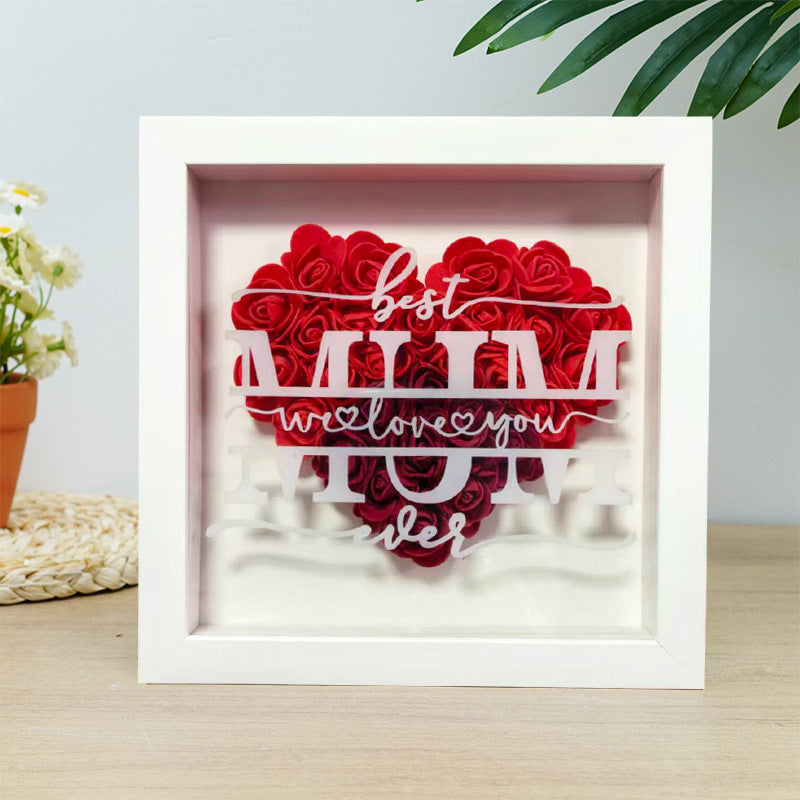 Square Shadow Box Display Frame With Removable Deep Well And Glass Cover