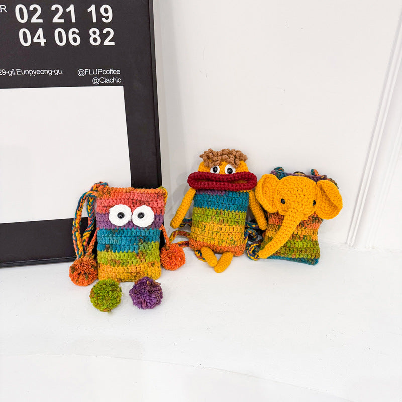 Elephant-Themed Crochet Mini Purse
