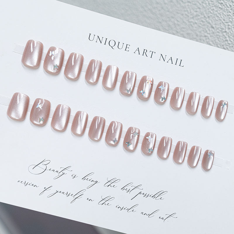 Artistic Butterfly Accent Press-On Nails