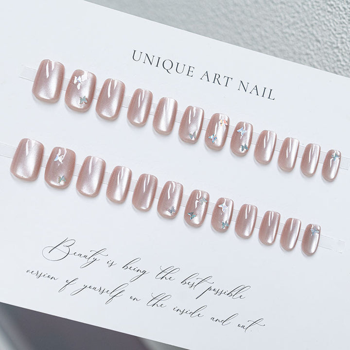 Artistic Butterfly Accent Press-On Nails