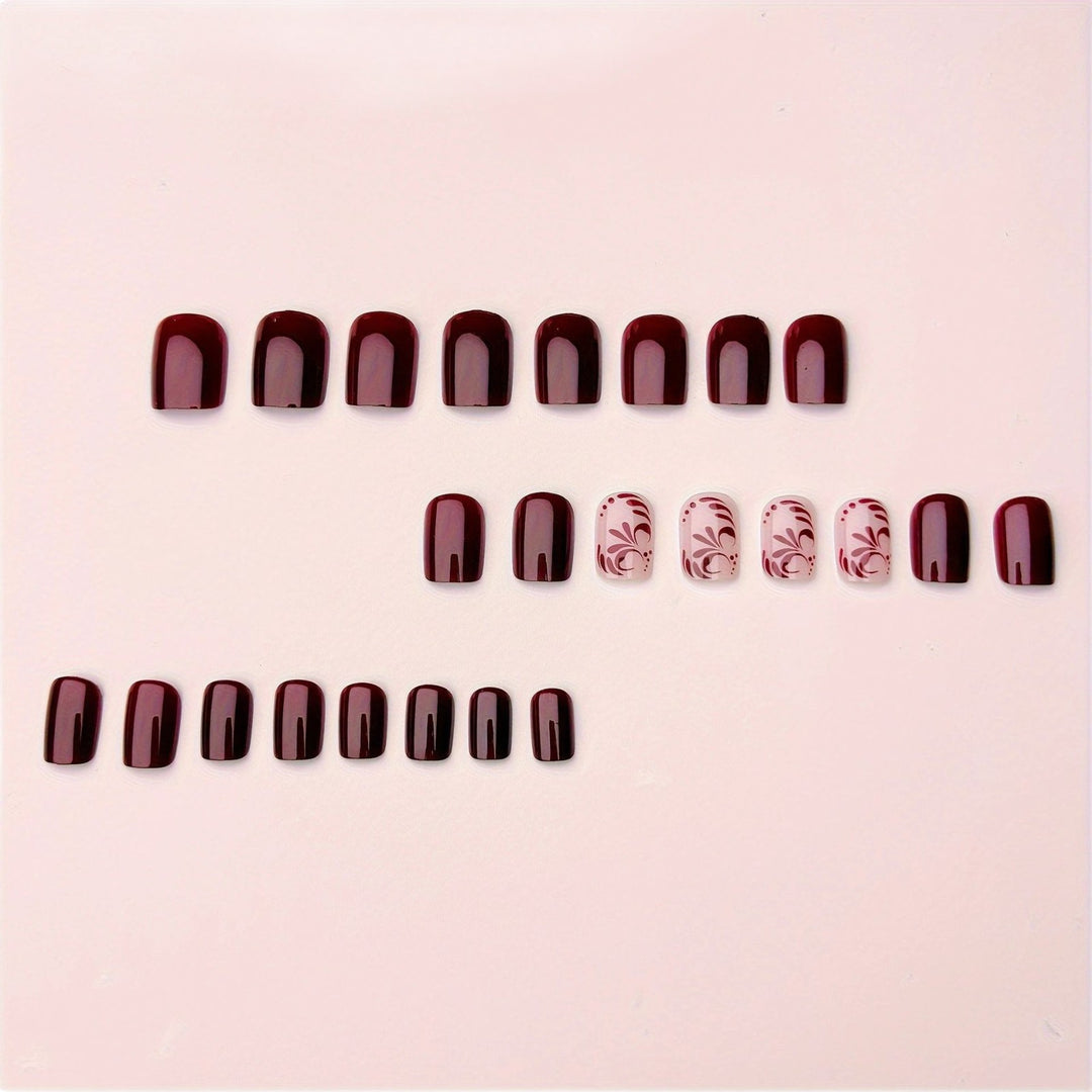 Elegant Floral Water Marbling Nail Art