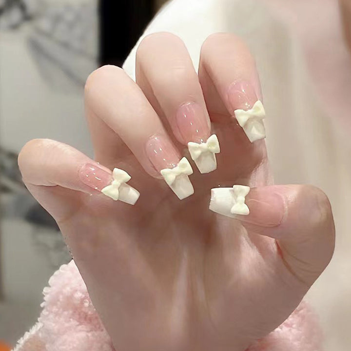 Artistic Press-On Nail Set with Glittery Star Accents Kalsten