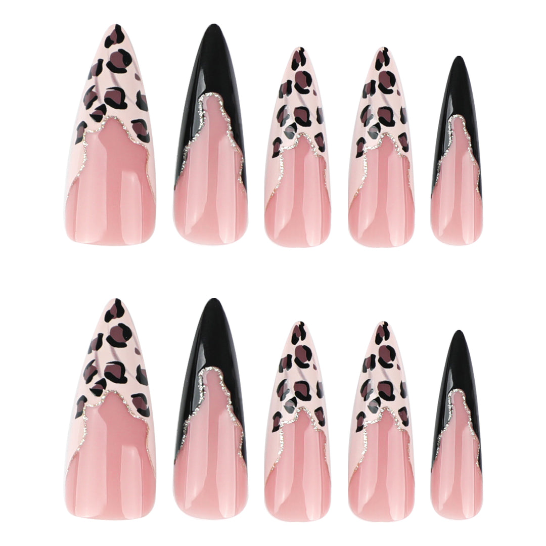 Artful stiletto nails in elegant leopard design Kalsten