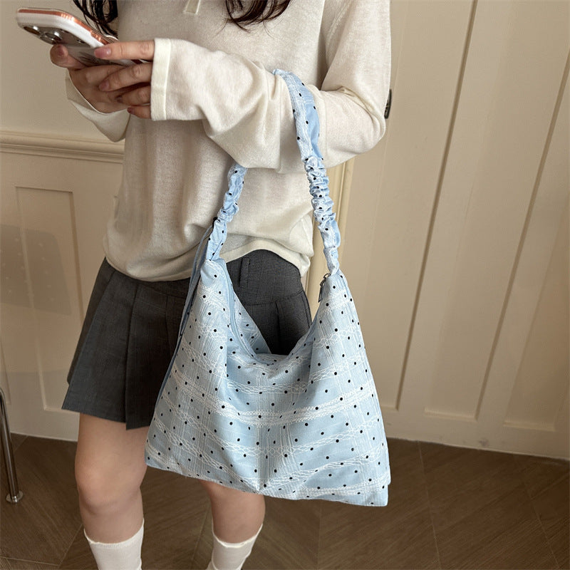 Textured Fabric Shoulder Bag