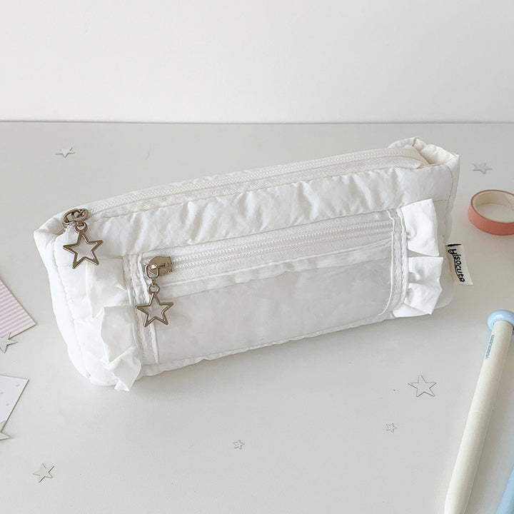 Star-Embellished Cosmetic Pencil Case