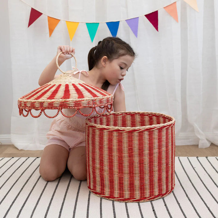 Playful cat basket in circus design Kalsten
