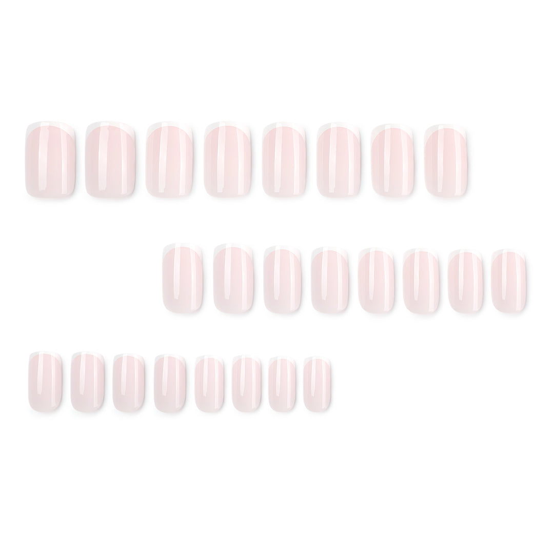 Classic nail extensions with elegant French tips Kalsten