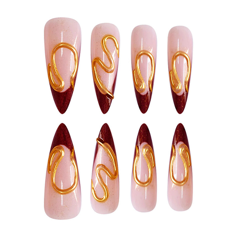 Elegant Stiletto Press-On Nail Art Kalsten