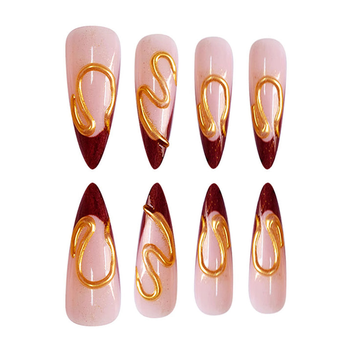 Elegant Stiletto Press-On Nail Art Kalsten