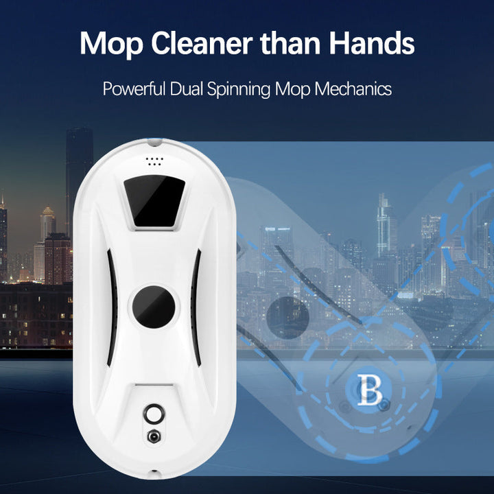 robotic window cleaner with dual spinning microfiber mops and spray function Kalsten