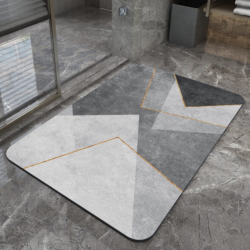 Modern Geometric Bath Mat Kalsten