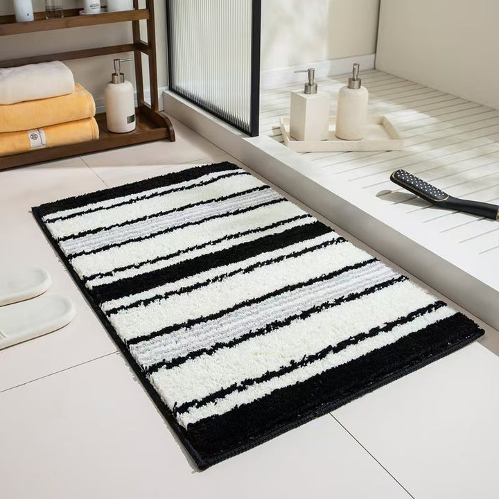 Geometric Textured Plush Bath Mat Kalsten