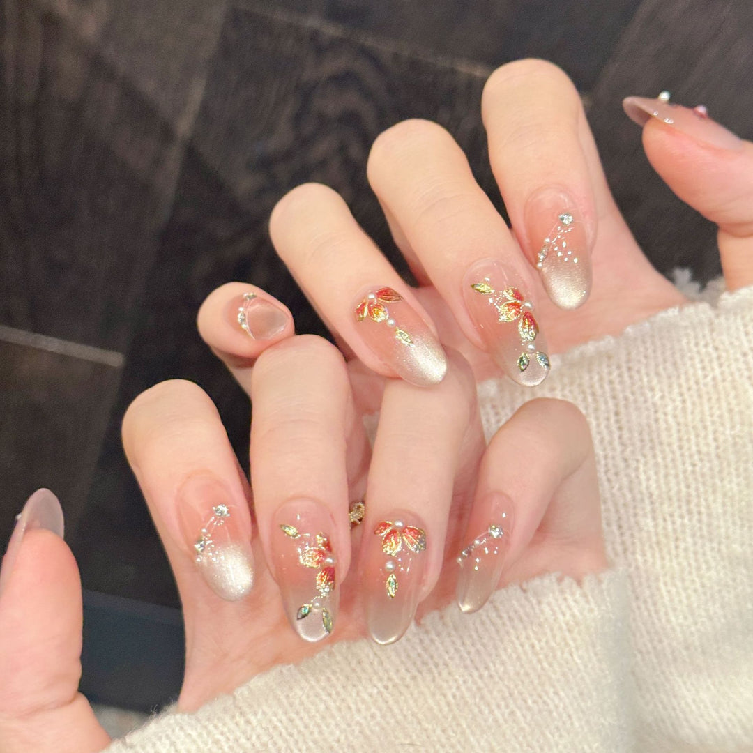 Artistic Floral Gel Press-On Nails