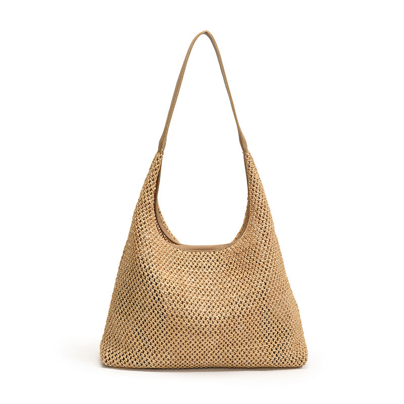 Handwoven Straw Hobo Bag