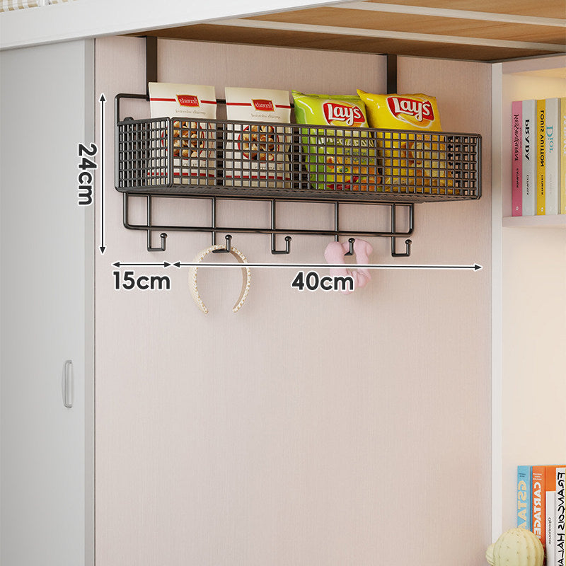 Wall-Mounted Grid Mesh Stacked Tiered Pantry and Bathroom Storage Baskets