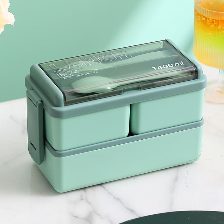 Multifunctional Food Storage Lunch Box with Built-In Utensil Set