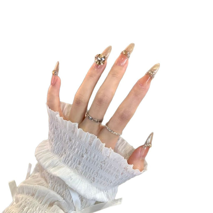 Glamorous Crystal-Studded Stiletto Nail Art Enhancements