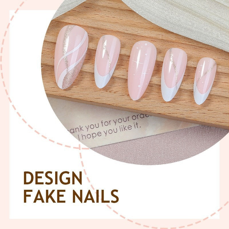 Nail art set with elegant geometric accents Kalsten