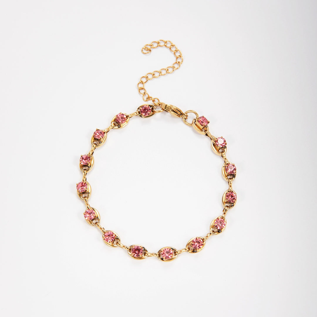 Elegant Gemstone Accent Link Bracelet Kalsten