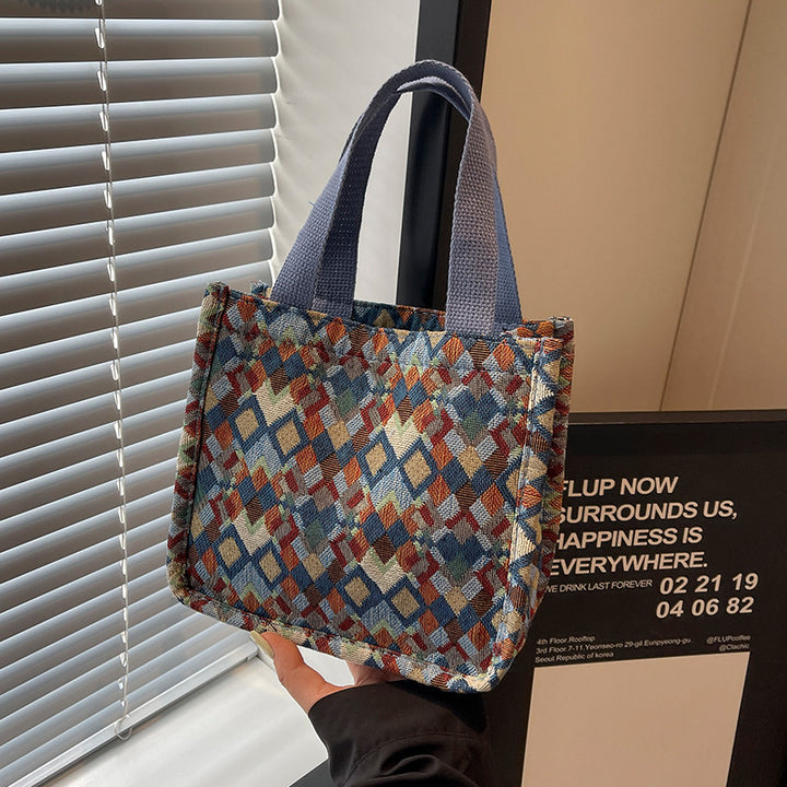 Colorful Geometric Patterned Tote Bag