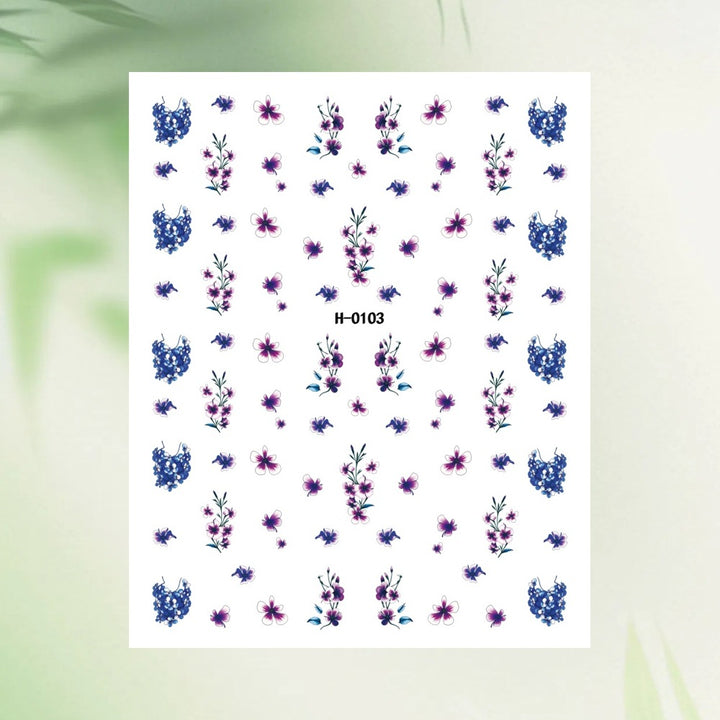 Floral Nail Art Sticker Sheet